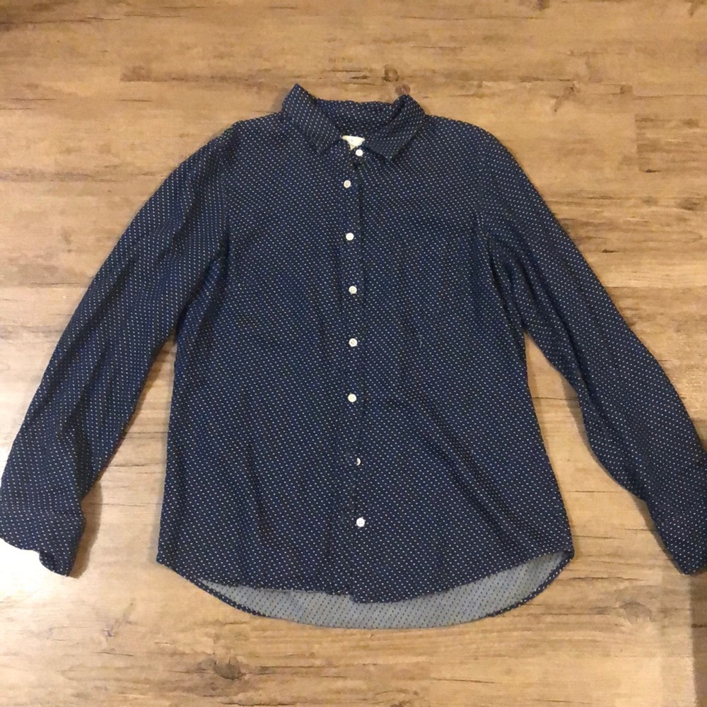 JCrew Boy Shirt Button Up polka dots